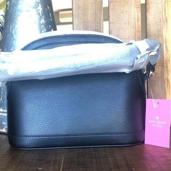 Kate Spade Black Dome Crossbody Bag Leather Camera Purse NWT - Picture 3 of 6